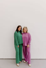 Load image into Gallery viewer, Ribbed Mock Neck Lounge Set - Plum
