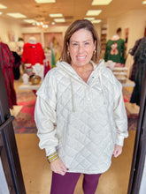 Load image into Gallery viewer, Quilted Fleece Hoodie - Bone
