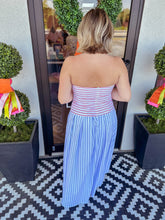 Load image into Gallery viewer, Red, White, &amp; Blue Strapless Dress
