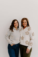 Load image into Gallery viewer, Paige Jacquard 1/2 Zip Sweater - White
