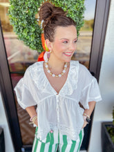 Load image into Gallery viewer, Eyelet Ruffled Top
