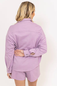 KARLIE French Terry Shorts - Purple