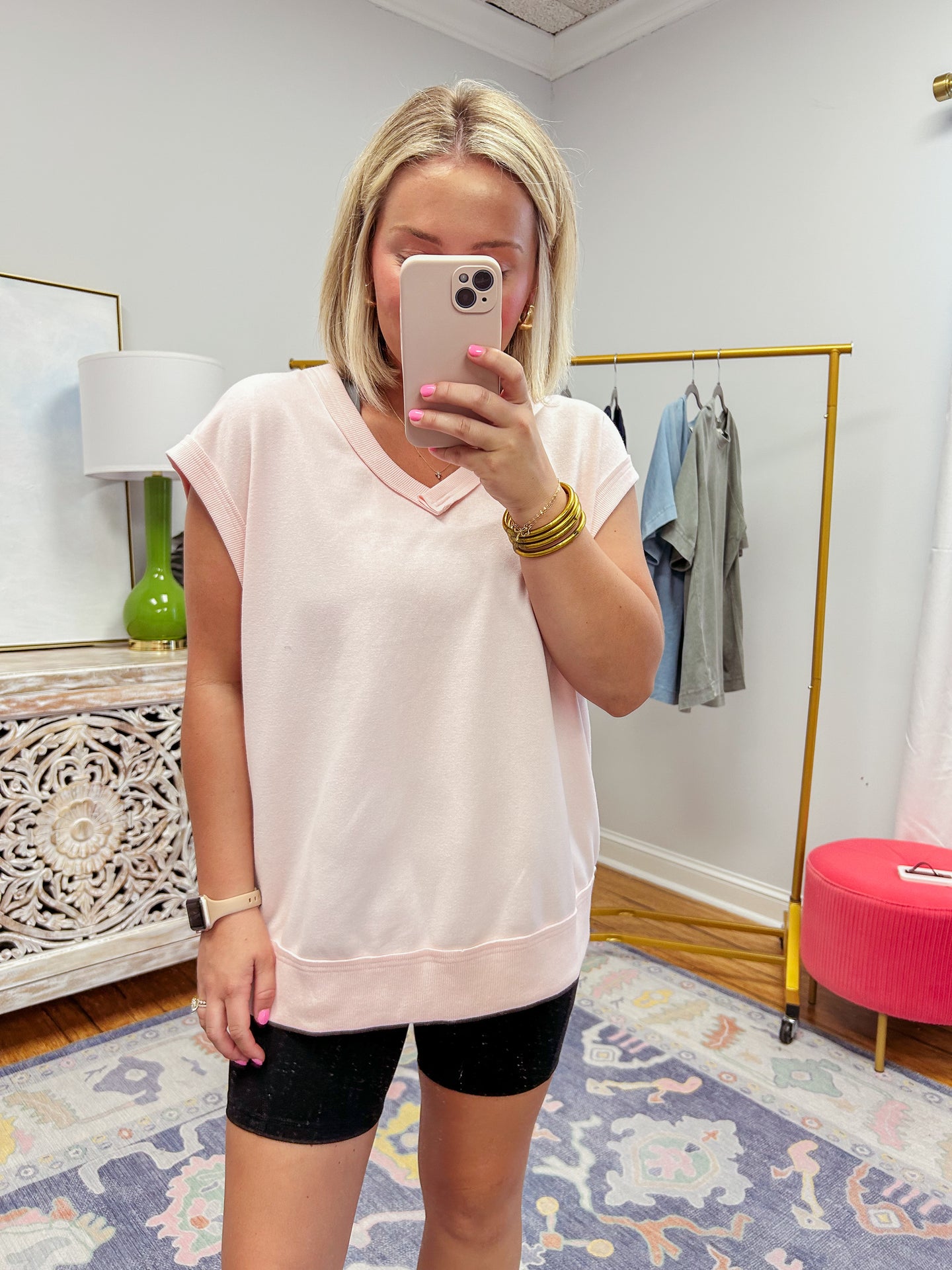 Maddie Oversized Vest Top - Pink
