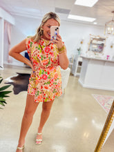 Load image into Gallery viewer, KARLIE Apricot Floral Satin Romper
