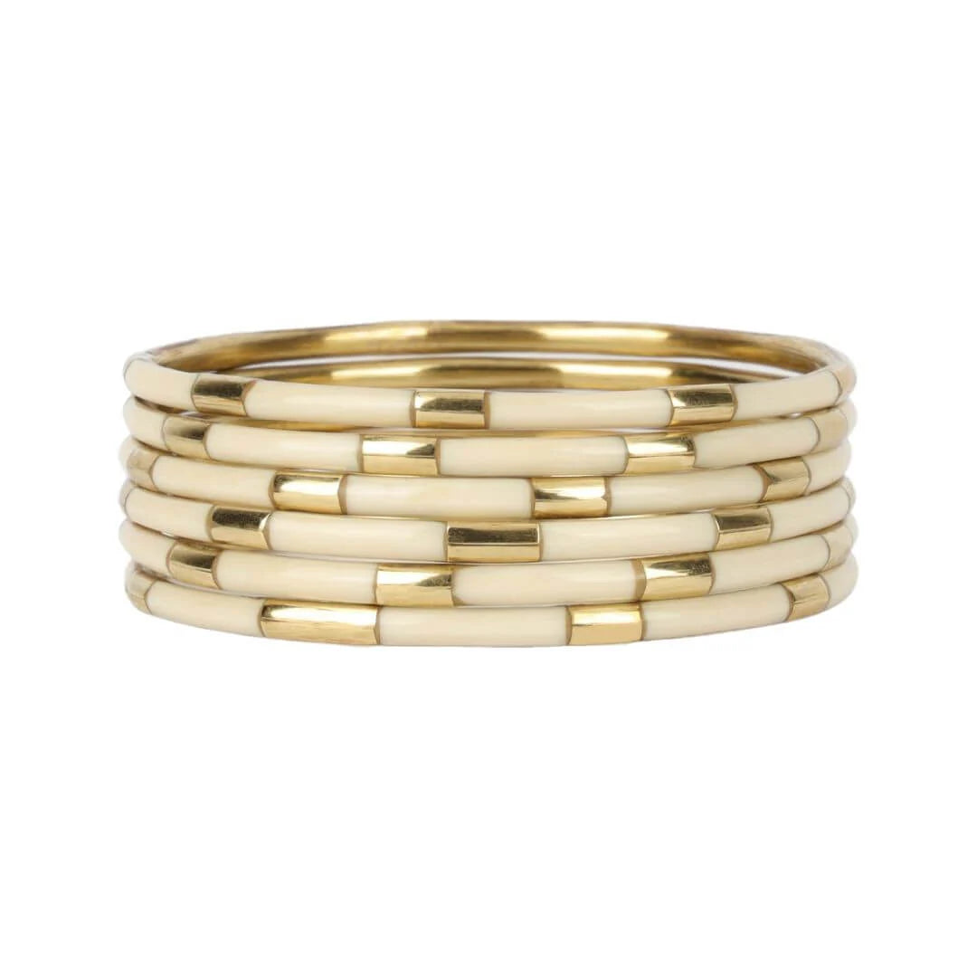 BuDha Girl Veda Bangles - Ivory