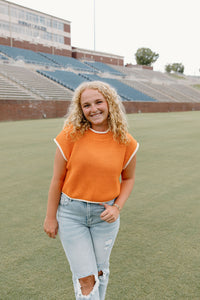 Halftime Sweater Top - Sunkist