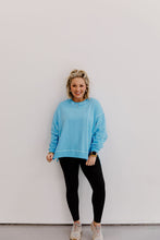 Load image into Gallery viewer, Suzie Side Slit Sweatshirt - Deep Sky
