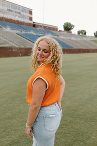 Halftime Sweater Top - Sunkist