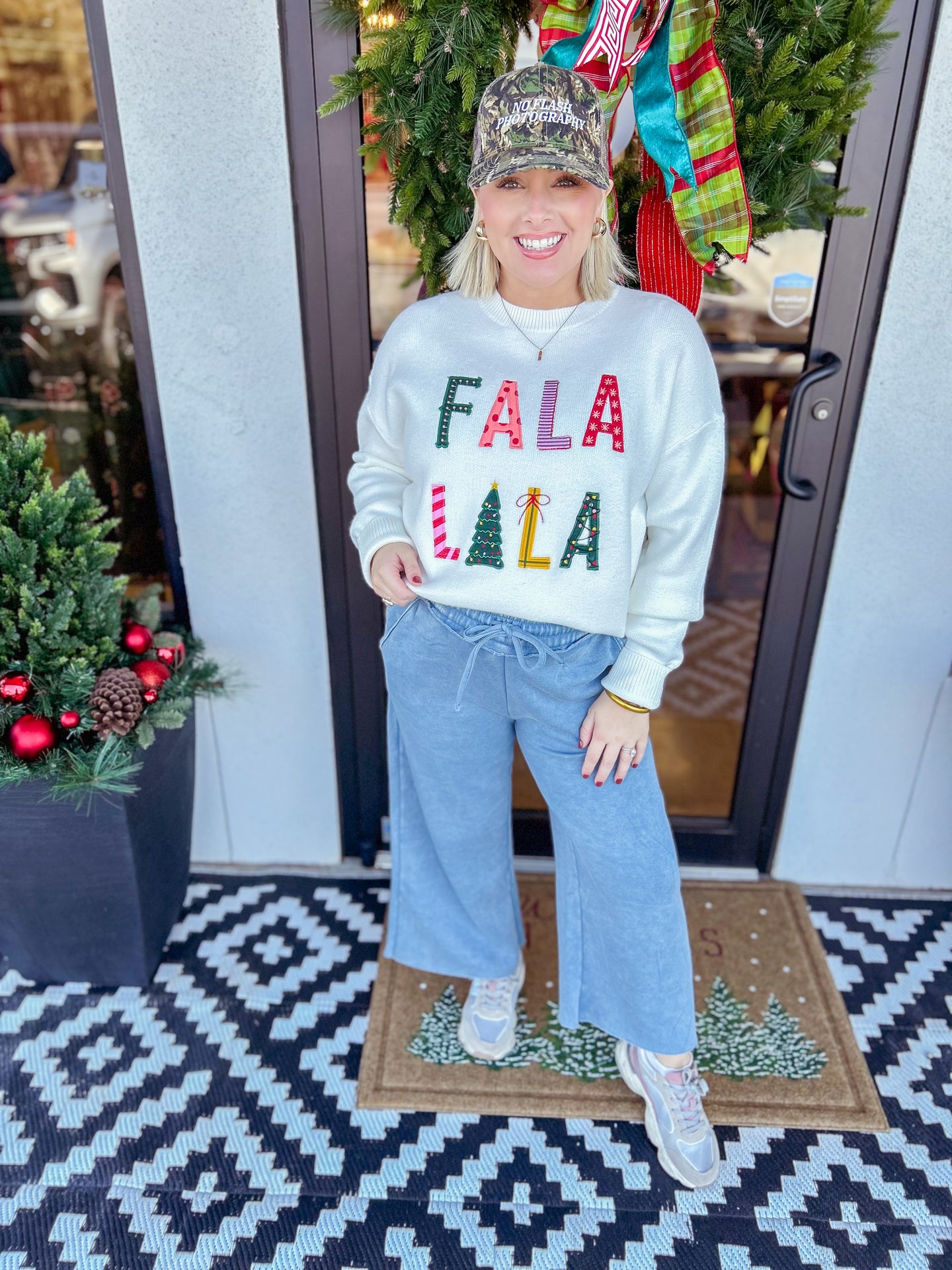 Acid Wash Palazoo Pants - Blue