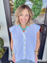 Load image into Gallery viewer, KARLIE Stripe Bubble Sleeve Top
