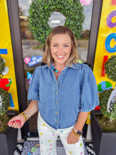 Load image into Gallery viewer, Bloom Denim Top
