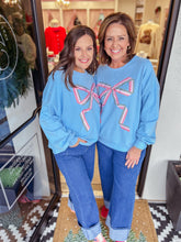 Load image into Gallery viewer, Multi Gingham Bow Sweatshirt
