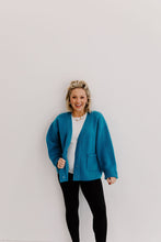 Load image into Gallery viewer, Dark Teal Knit Cardigan
