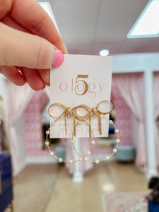 Omega Chain Bow & Pearl Earring