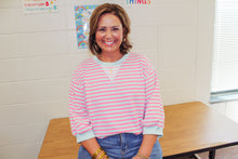 Load image into Gallery viewer, Julie Striped Top - Plus Size (pink)
