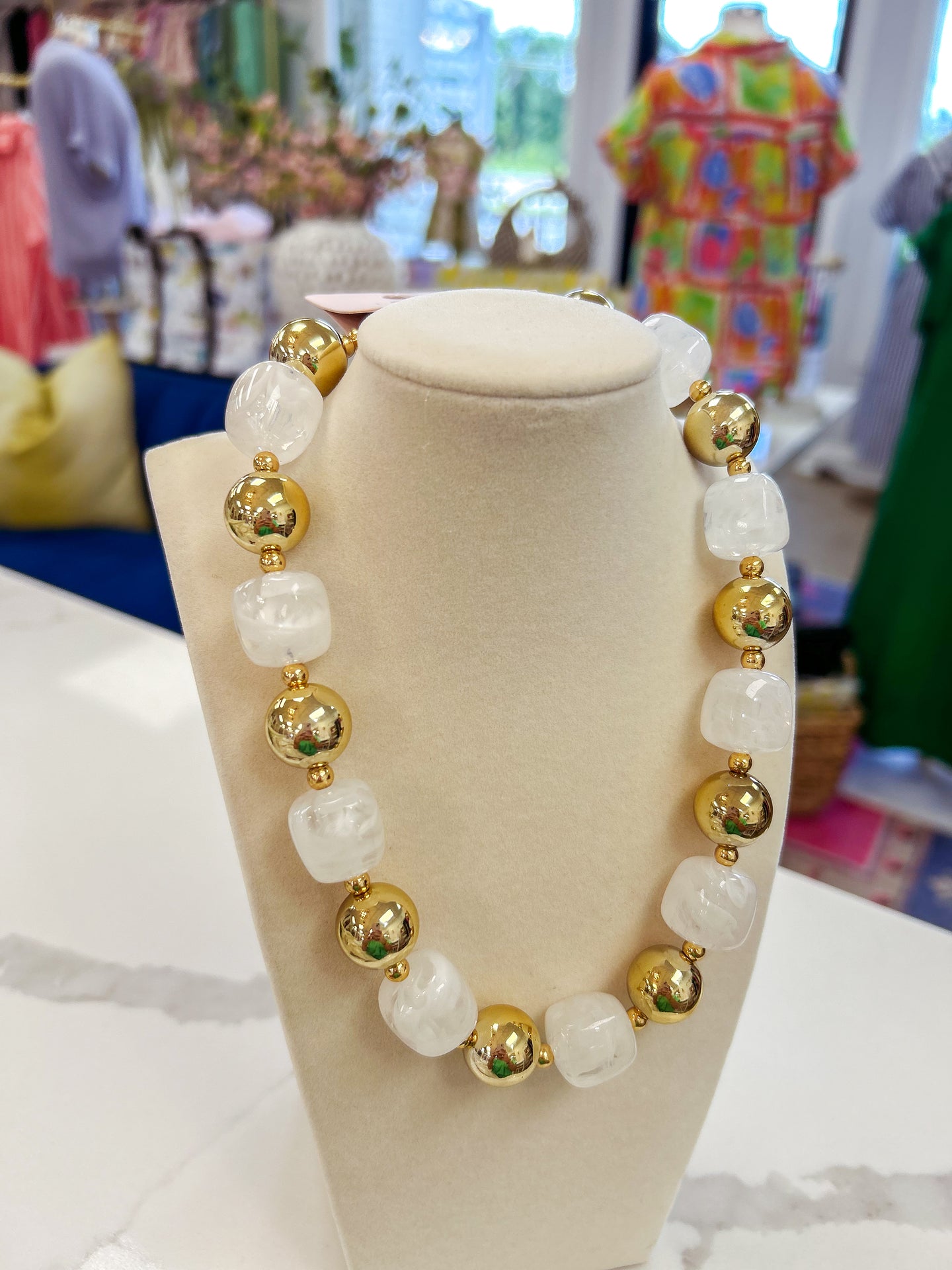 Easy Breezy Beaded Clear Necklace