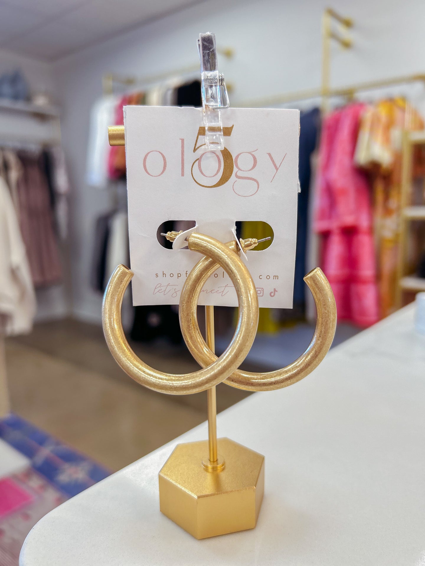 50mm Hollow Hoops - Gold