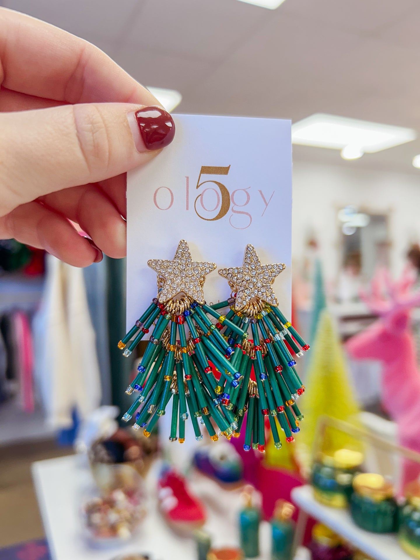 Star Christmas Tree Earring