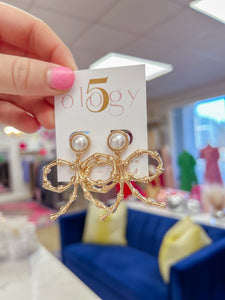 Bamboo Bow Drop Earring