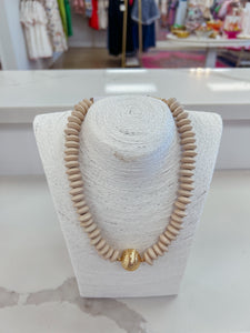 Wooden Bead & CCB Choker