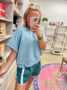 Maggie Crewneck Top - Blue