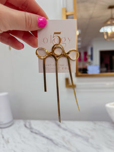 Gold Bow Earring