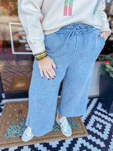Load image into Gallery viewer, Acid Wash Palazoo Pants - Blue
