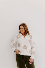 Load image into Gallery viewer, Paige Jacquard 1/2 Zip Sweater - White
