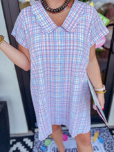 Load image into Gallery viewer, Plaid Collared Mini Dress
