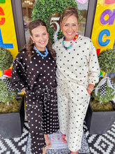 Load image into Gallery viewer, Scuba Polka Dot Long Sleeve Set - Cream

