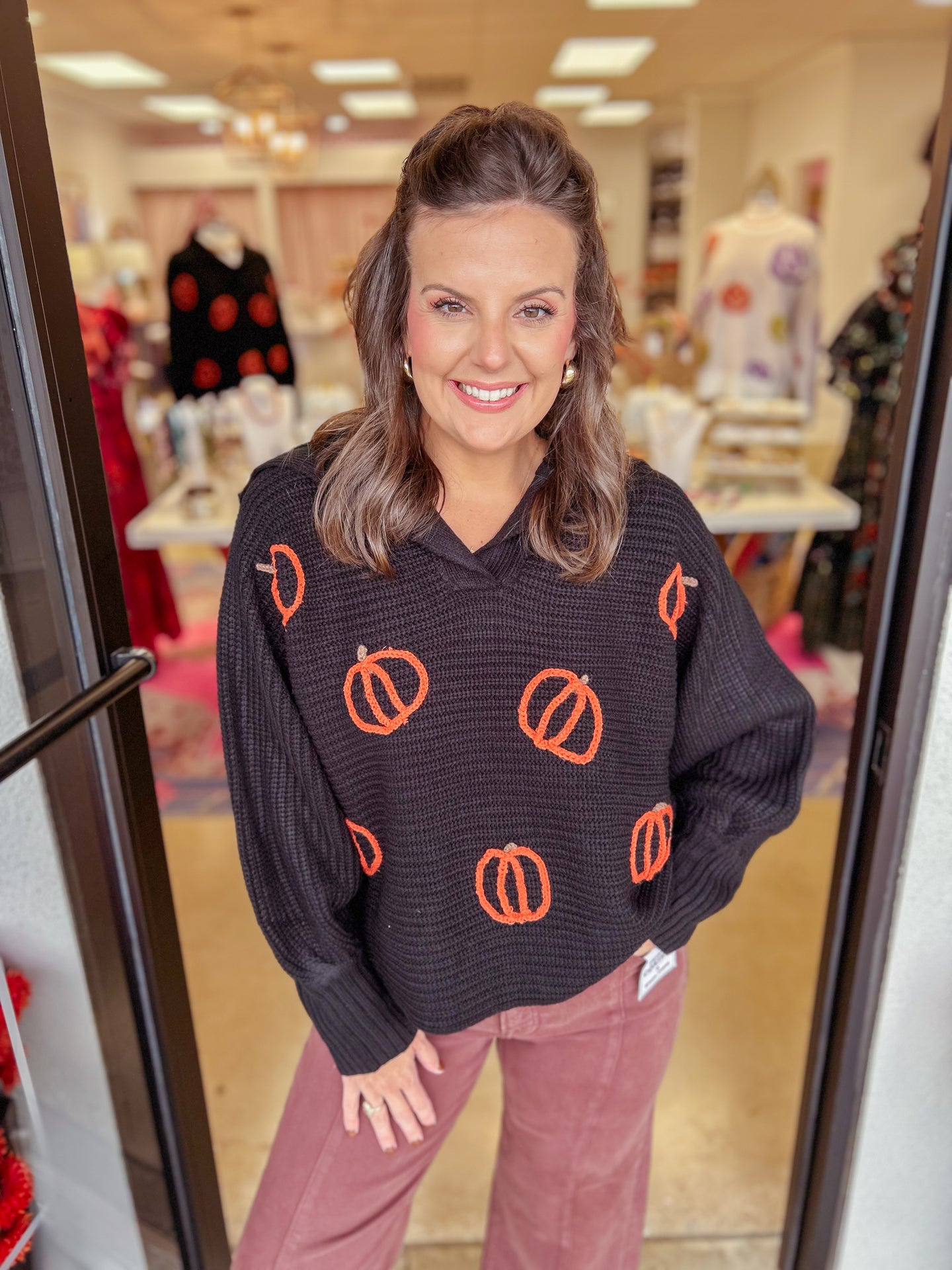 Pumpkin Sweater Top