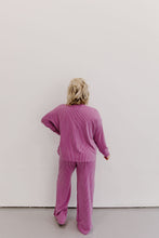 Load image into Gallery viewer, Ribbed Mock Neck Lounge Set - Plum
