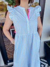 Load image into Gallery viewer, Riley Flutter Pin Stripe Dress
