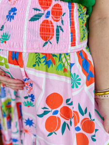 KARLIE Artist Floral Smock Maxi Skirt