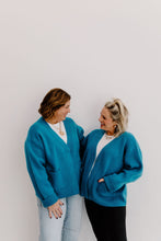 Load image into Gallery viewer, Dark Teal Knit Cardigan
