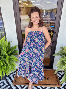 Navy Floral Maxi