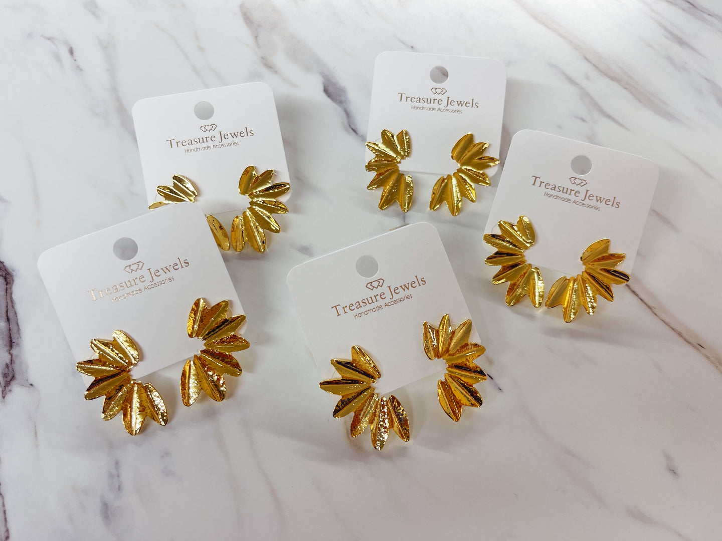 Mini Gold Leaf Earrings