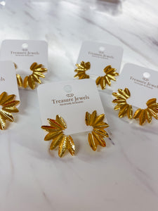 Mini Gold Leaf Earrings